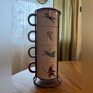 Rae Dunn Peter Pan Stackable Mug Set - Red, Blue, Green, Pink
